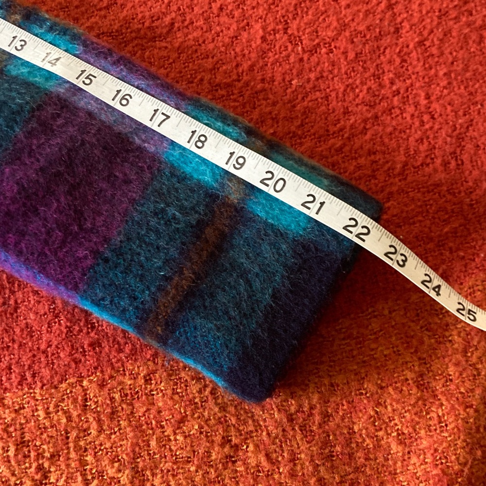 Vibrant Multi-Color Plaid Wool Coat - Picture 10 of 11